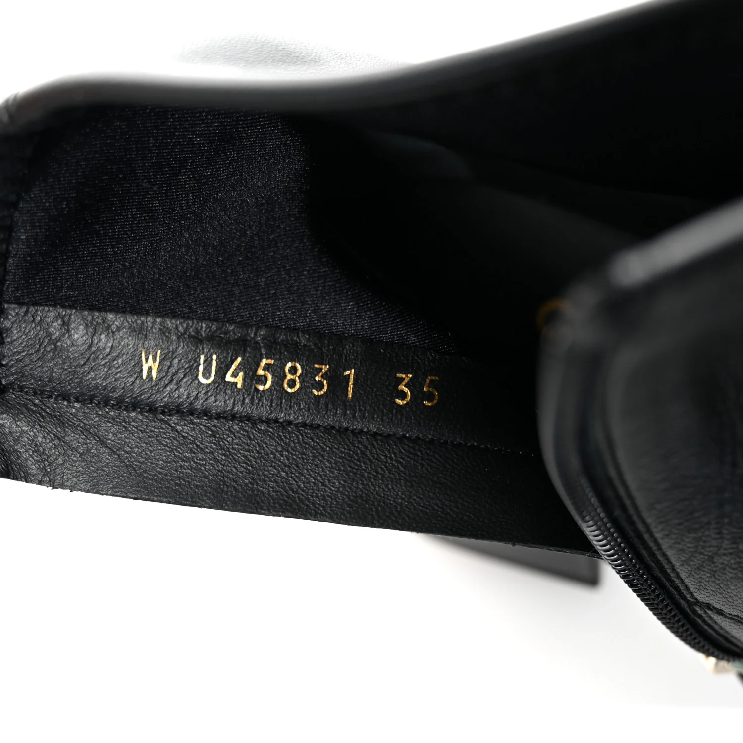 Stretch Lambskin Cap Toe CC Short Boots 35 Black - Top Club