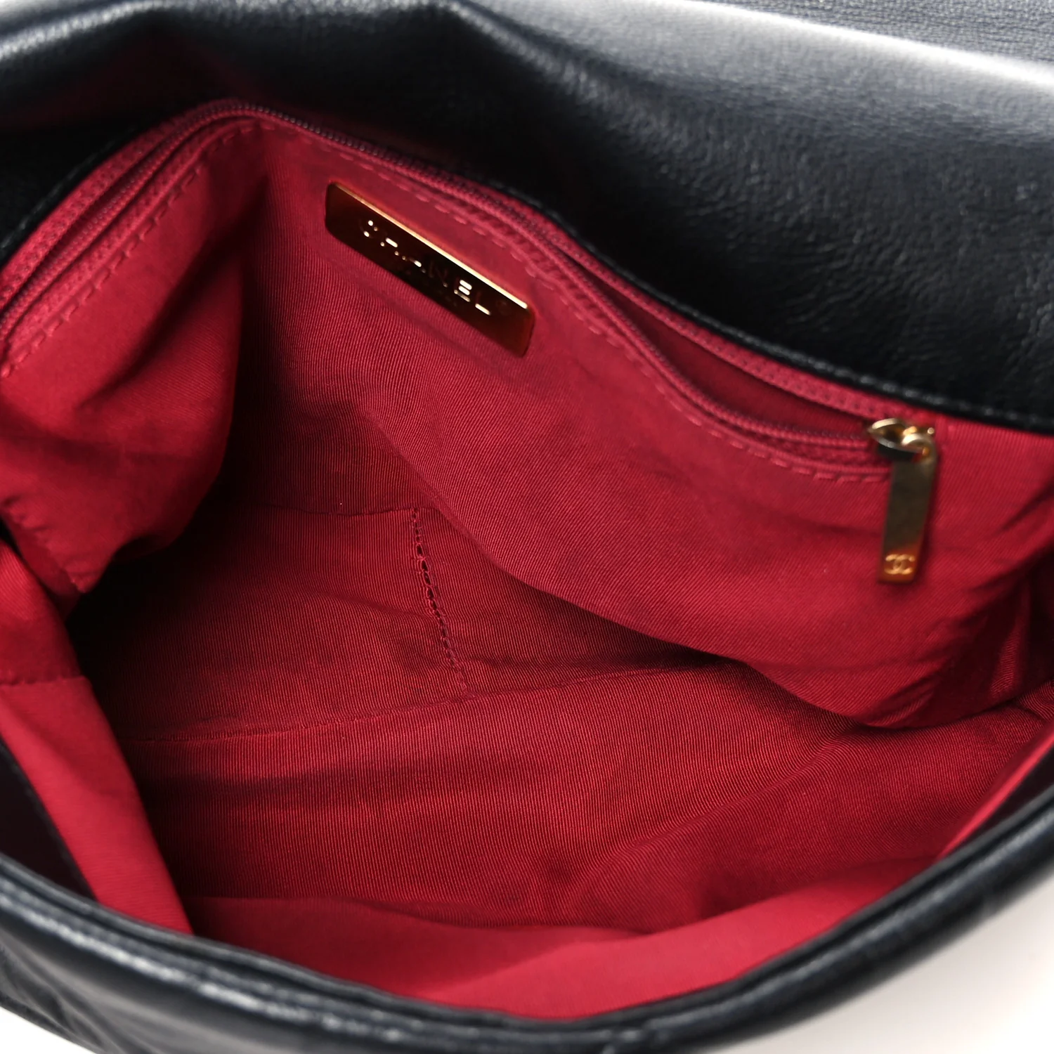 Shiny Goatskin Quilted Large Chanel 19 Flap Black - Top Club