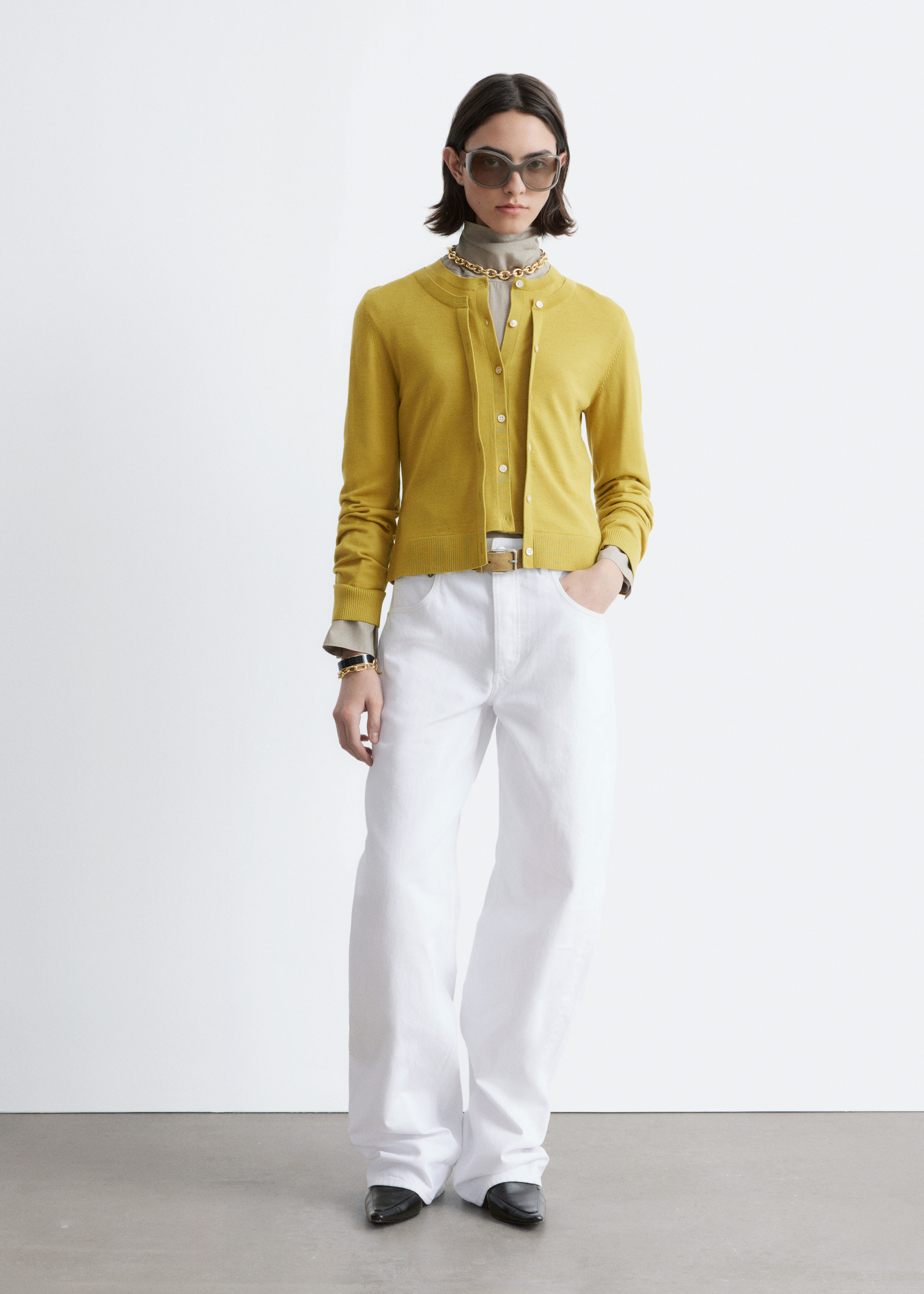 & Other Stories DOUBLE-LAYER MERINO WOOL CARDIGAN