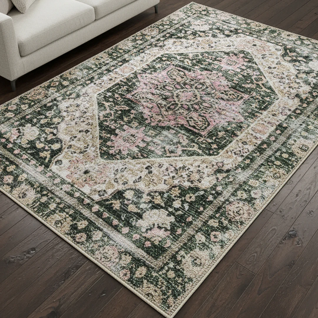 Muddy Mat® Eden Washable Area Rugs for Living Room, Bedroom & Dining Room – Modern Soft Low Pile Non Slip Carpet – Pet Friendly Waterproof Foldable Rugs for Home