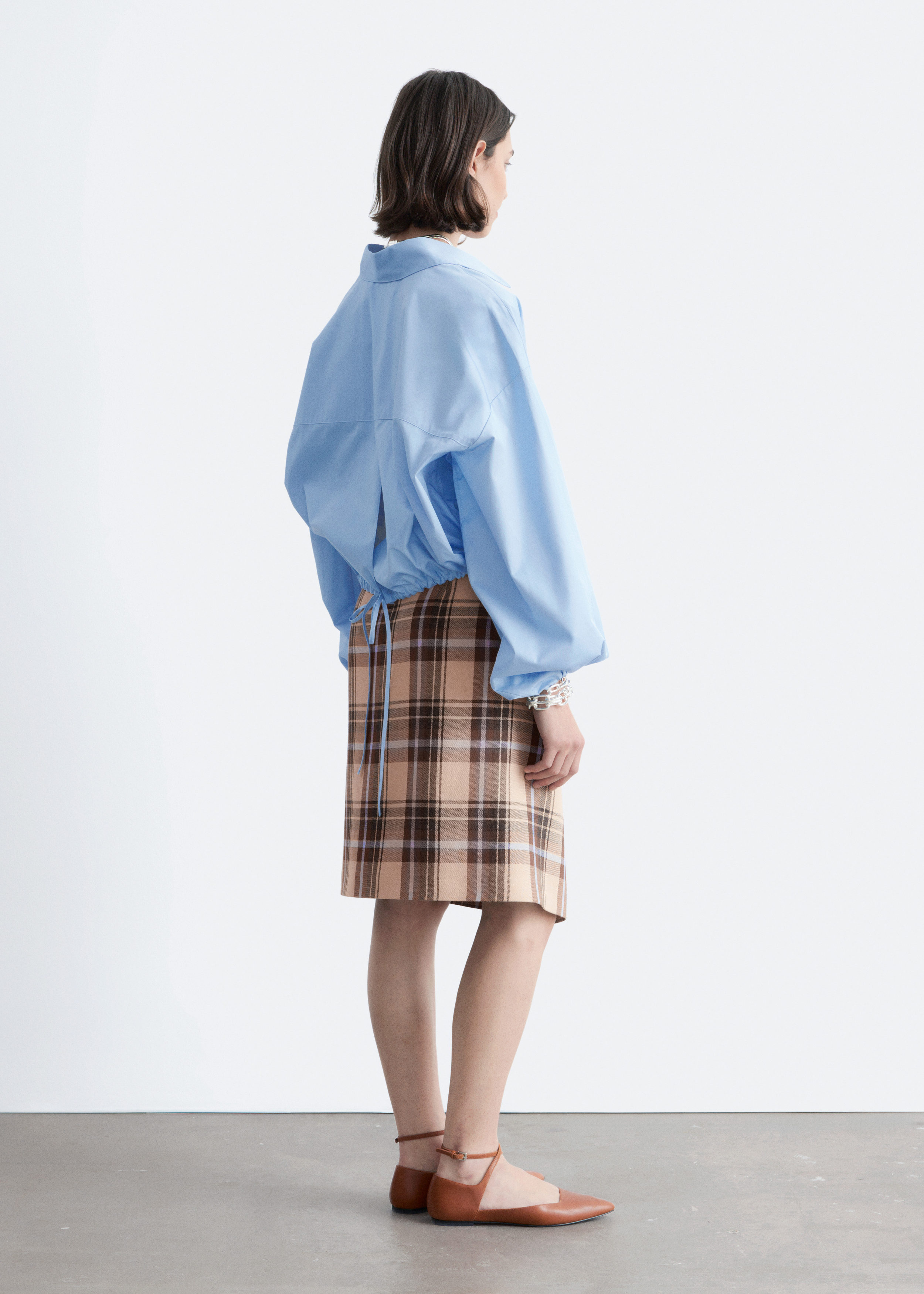 & Other Stories CROPPED DRAWSTRING SHIRT