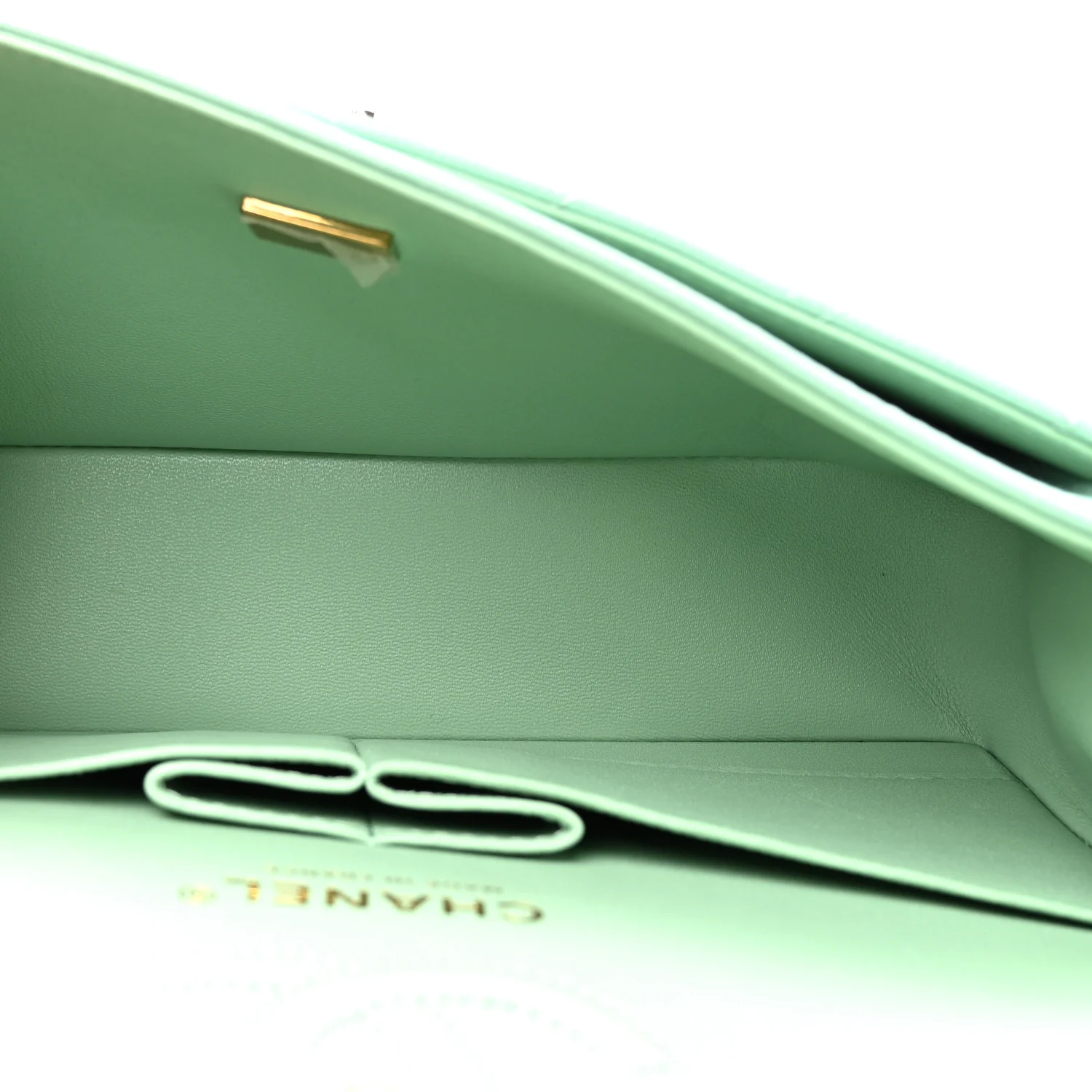 Caviar Quilted Small Double Flap Light Green - Top Club