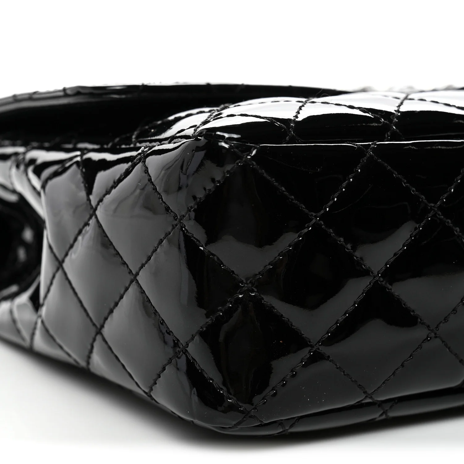 Patent Quilted Secret Label Medium Flap Black - Top Club