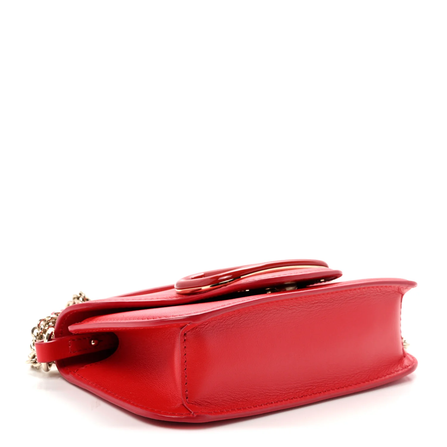 Calfskin Enamel Vlogo Small Loco Shoulder Bag Rouge Pur - Top Club