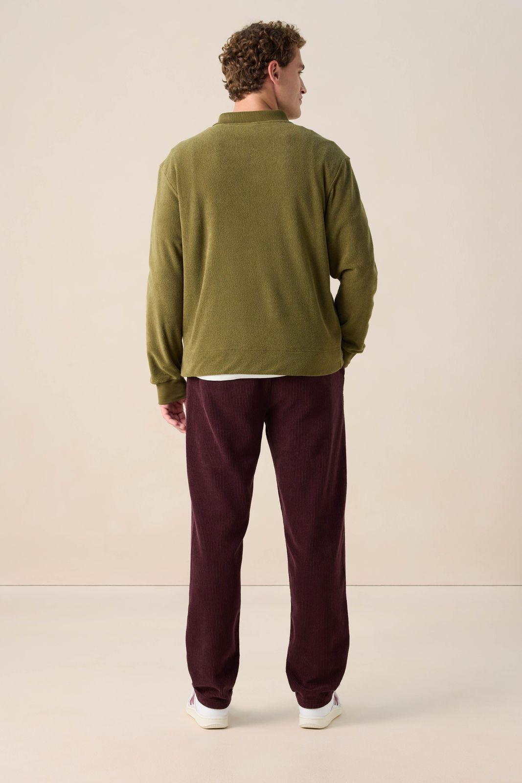 Donkergroene badstof sweater