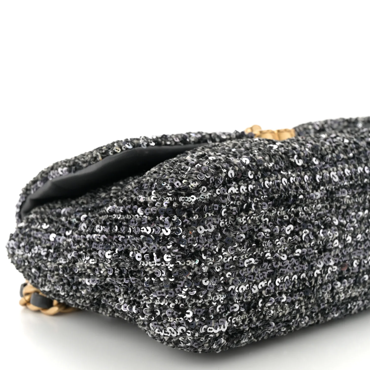 Tweed Sequin Quilted Medium Chanel 19 Flap Black Multicolor - Top Club