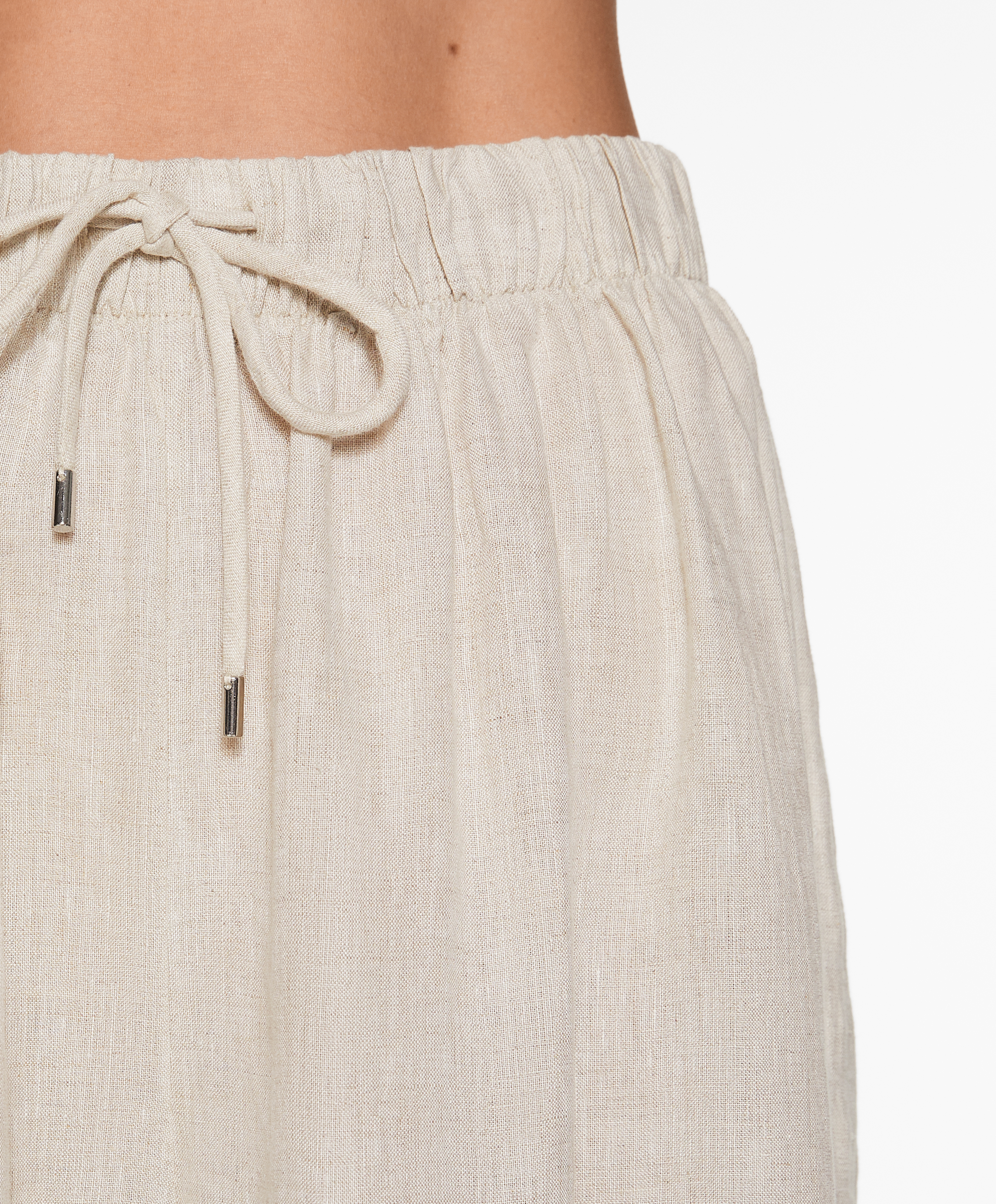 OYSHO Straight cut 100% linen trousers