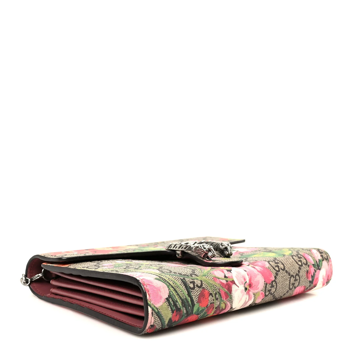 GG Supreme Monogram Blooms Mini Dionysus Chain Wallet Beige Multicolor Dry Rose - Top Club