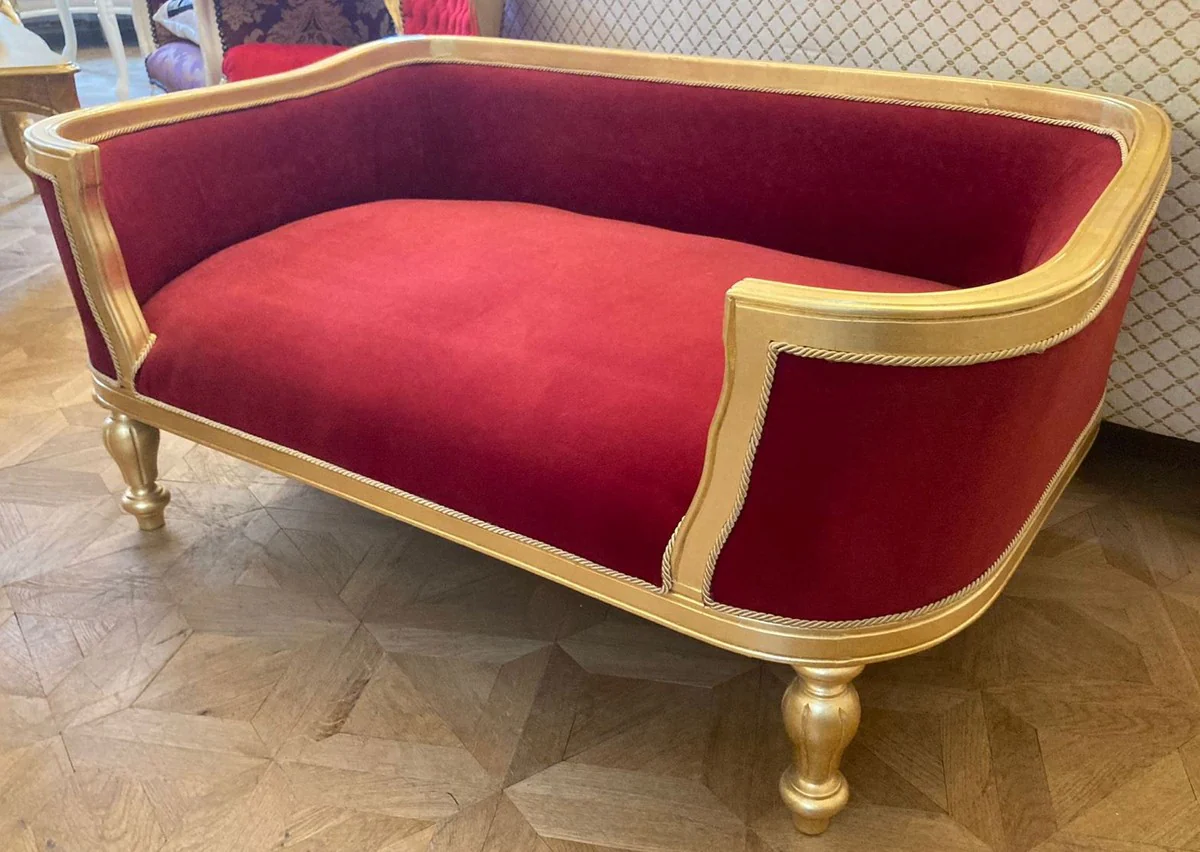 Baroque dog bed & cat bed burgundy red / gold - handmade dog & cat sofa in baroque style - baroque dog & cat furniture - baroque animal furniture