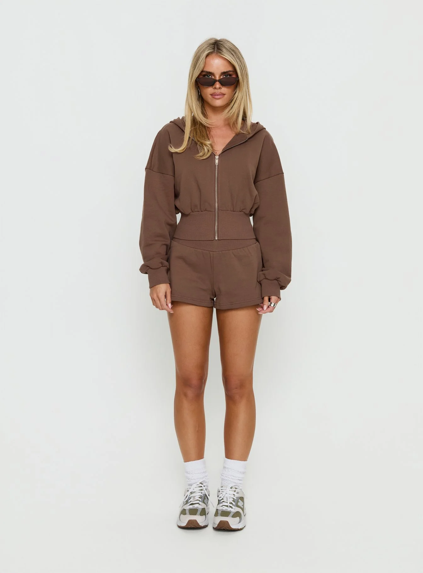 Daytime Cropped Blouson Hoodie Cocoa