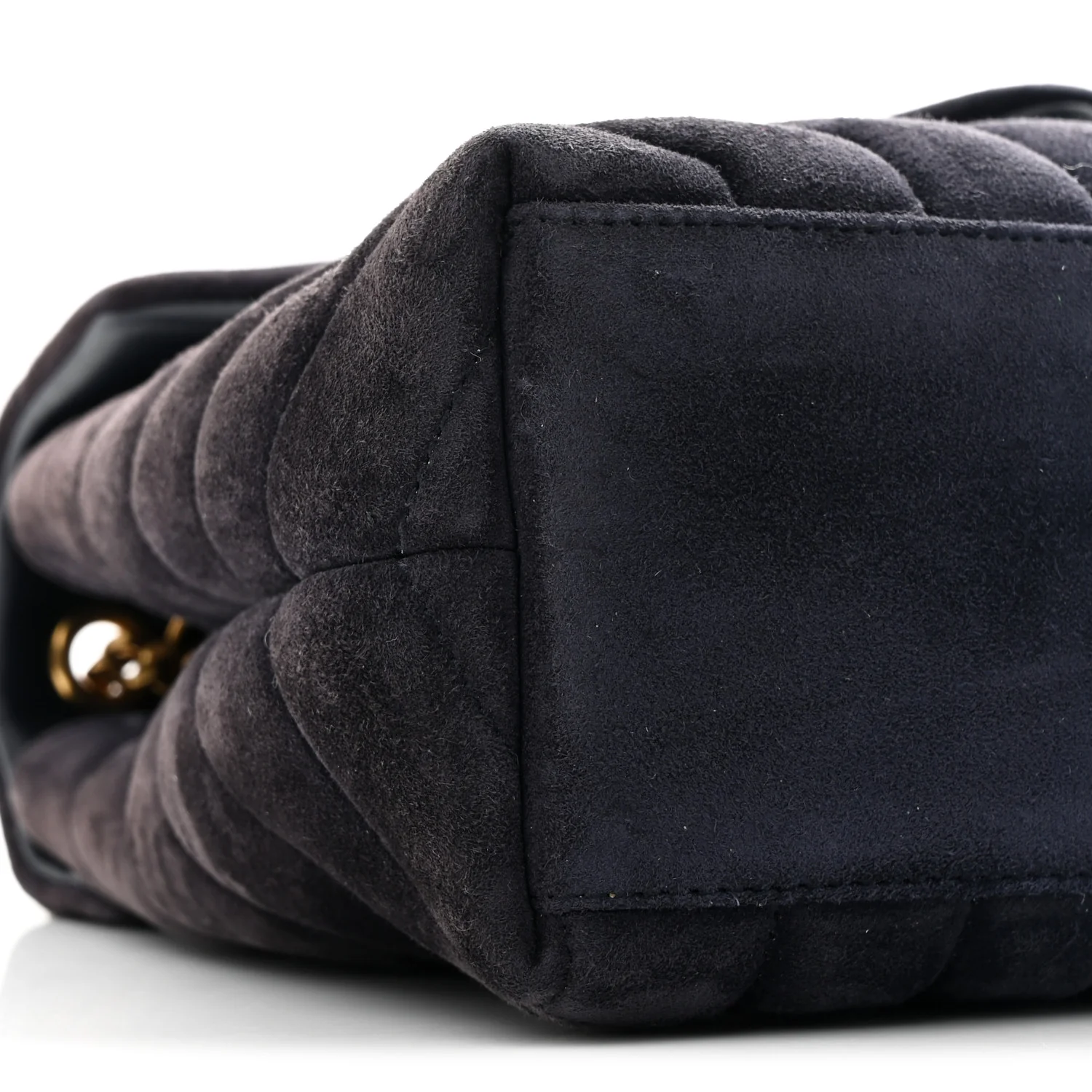 Suede Calfskin Y Quilted Monogram Small Loulou Chain Satchel Deep Marine - Top Club