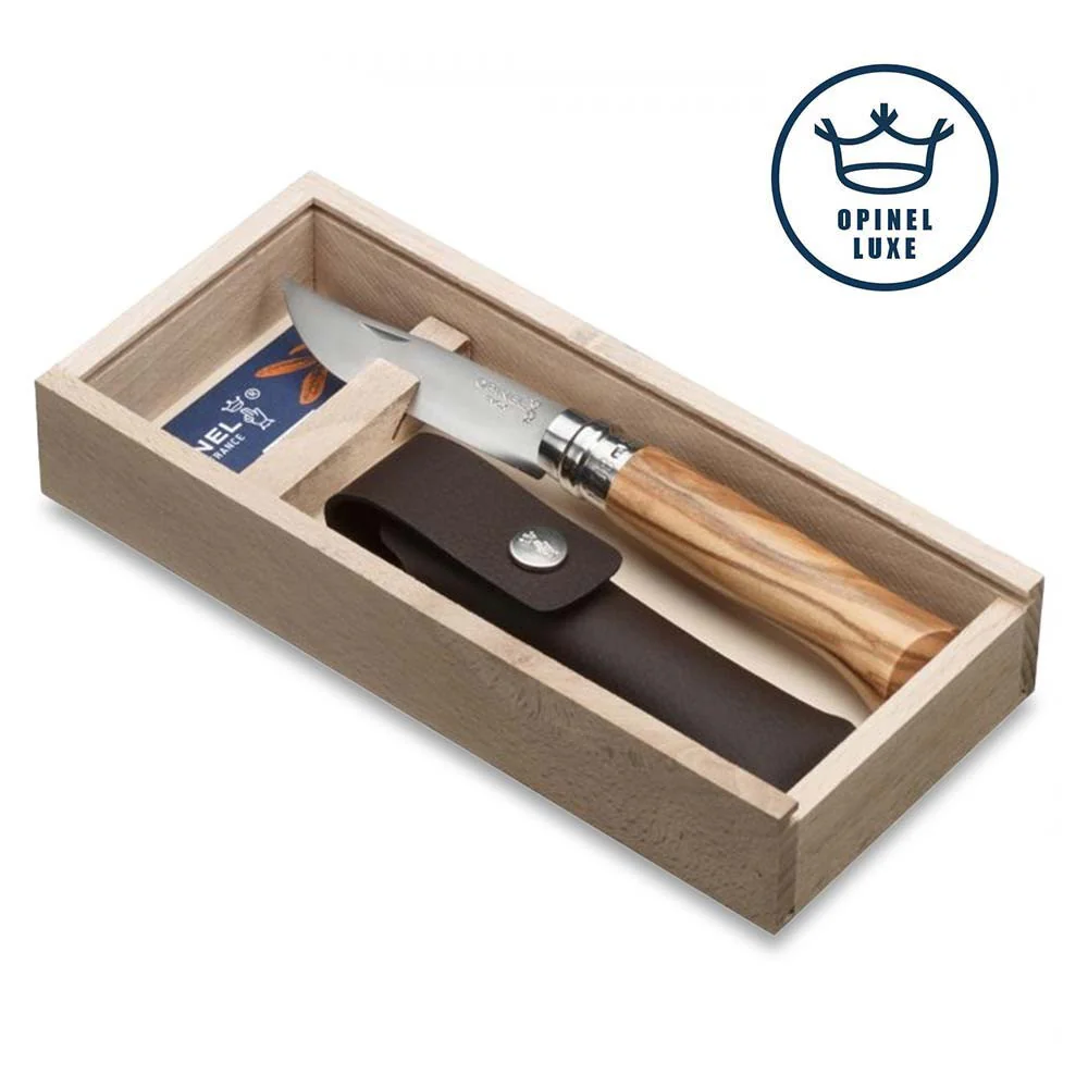 Opinel No8 Olivo + case – Luxury series pocket knife