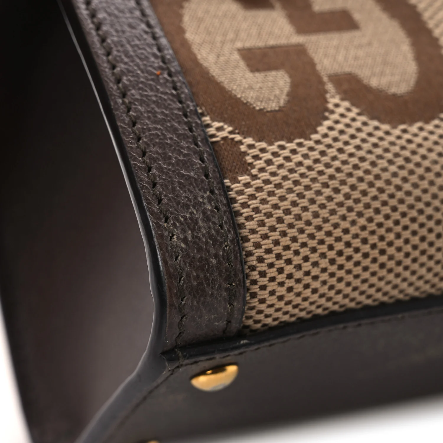Monogram Jumbo GG Textured Dollar Calfskin Mini Diana Tote Bag Camel Ebony New Acero - Top Club