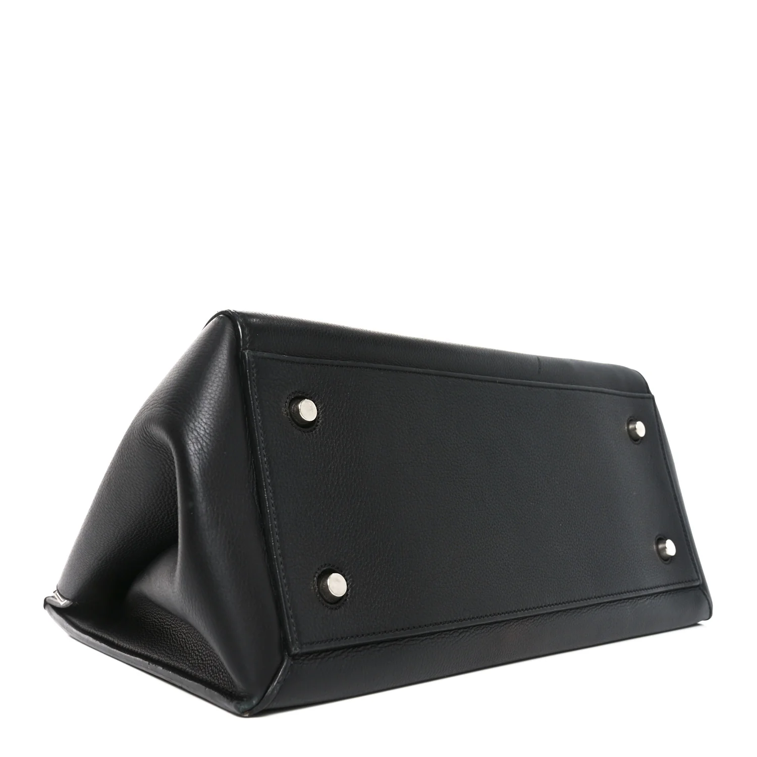 Grained Calfskin Edge Shoulder Bag Black - Top Club