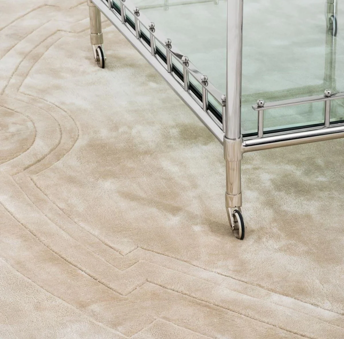 Luxury designer carpet beige diameter 280 cm - Limited Edition