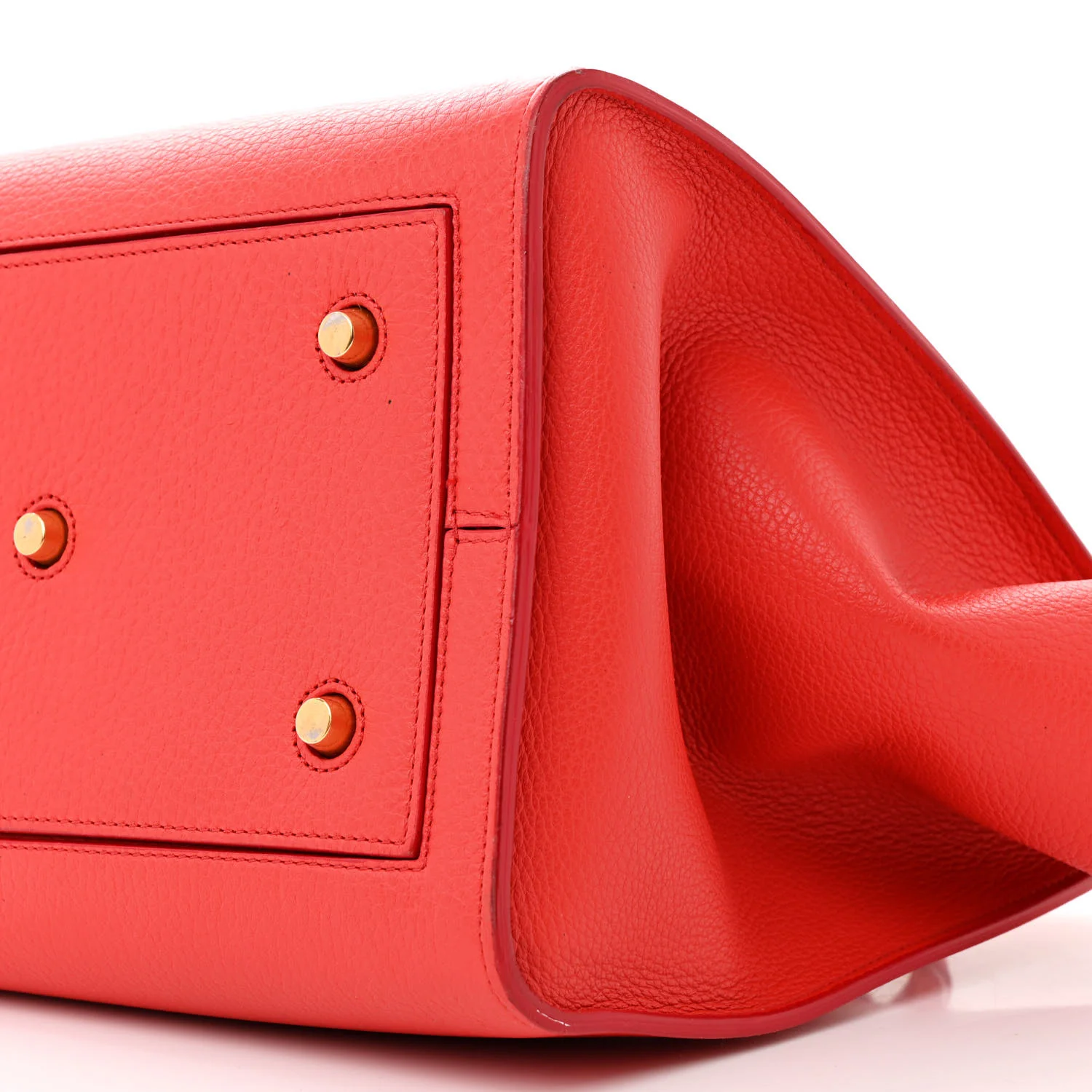 Crisped Calfskin Small Tie Knot Tote Vermillion - Top Club