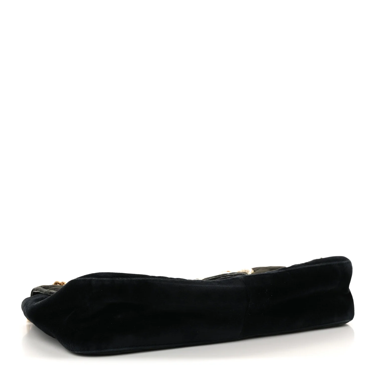 Velvet Matelasse Loved Embroidered Medium GG Marmont Shoulder Bag Black - Top Club