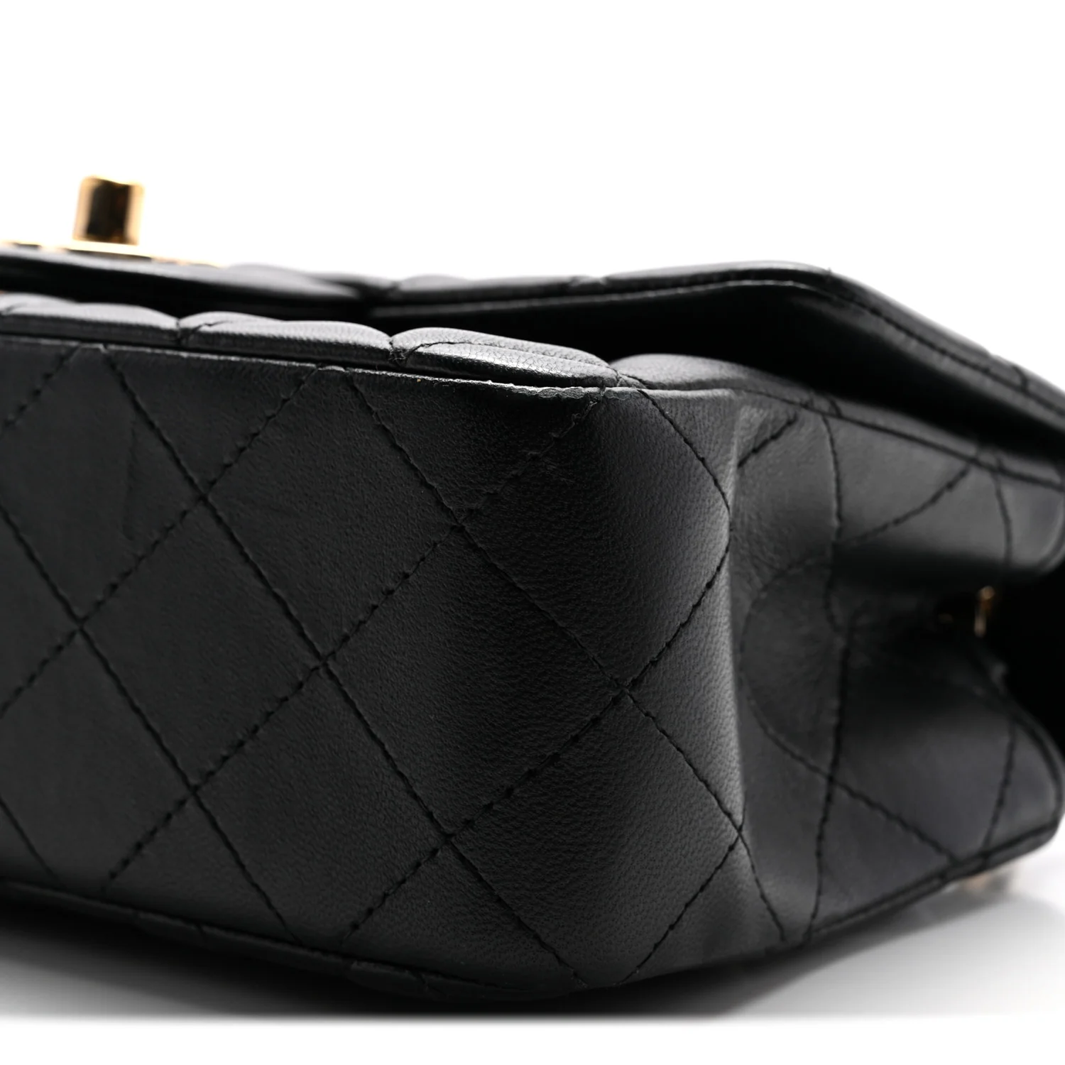 Lambskin Quilted Mini Rectangular Flap Black - Top Club