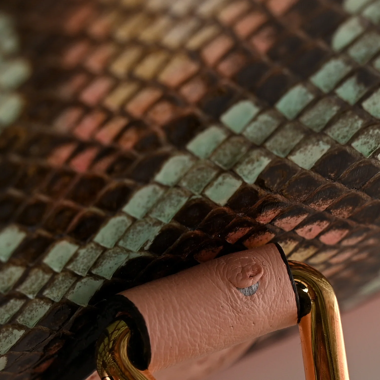 Snakeskin Ostrich Calfskin Small Jackie 1961 Hobo Pink Multicolor - Top Club