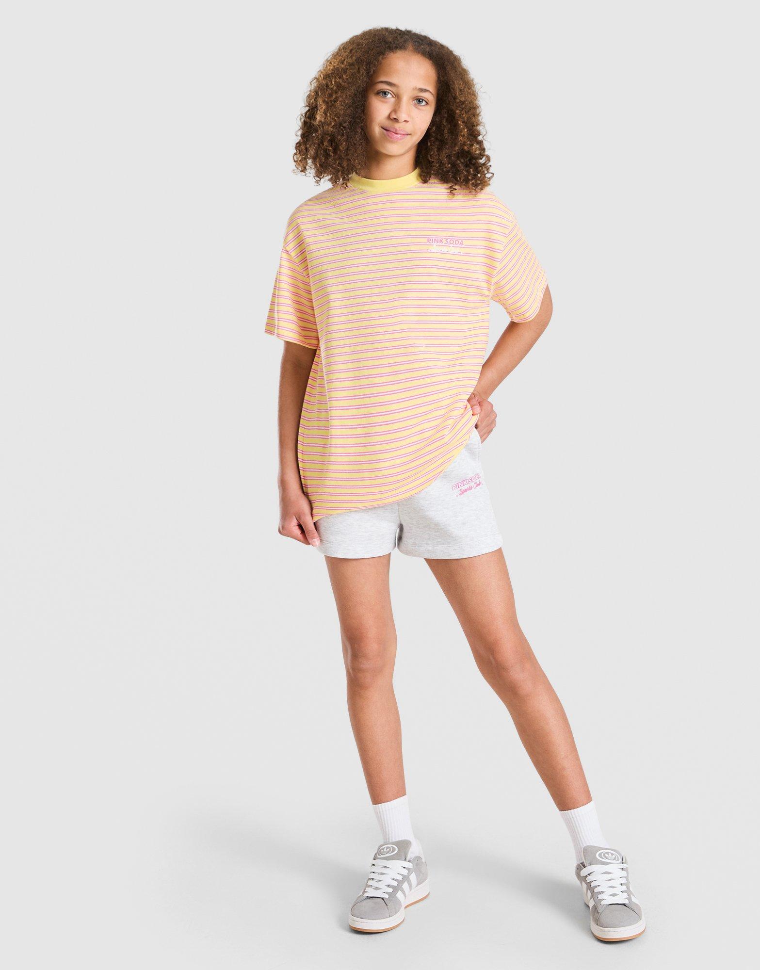 Pink Soda Sport Girls' Stripe Oversized T-Shirt Junior
