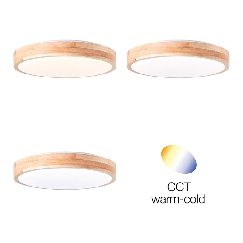 SLIMLINE PLAFONDLAMP Ø34CM 12W HOUT