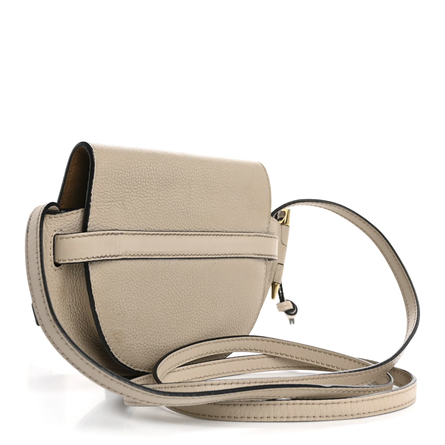 Grained Calfskin Mini Gate Crossbody Bag Light Oat - Top Club