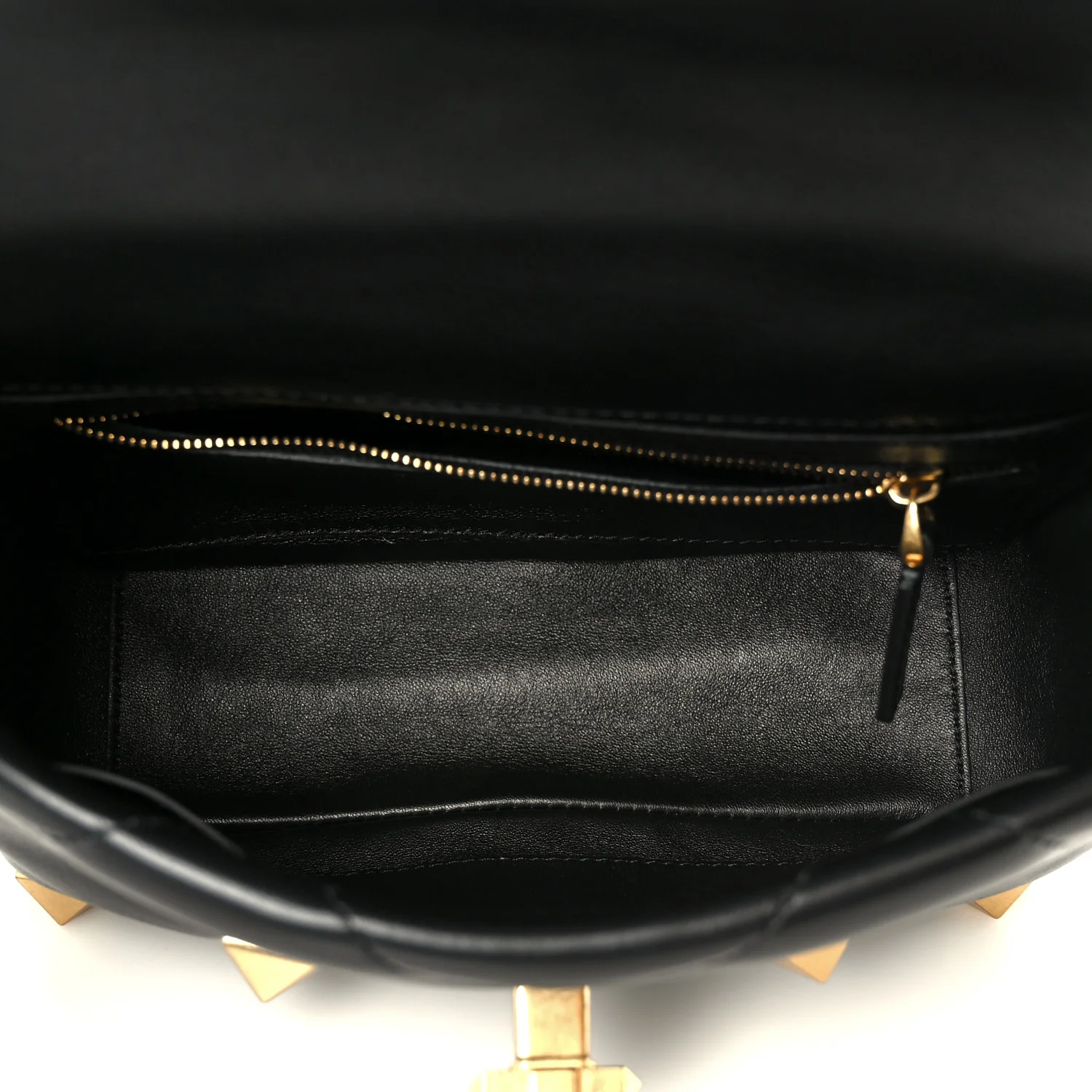 Nappa Medium Roman Stud Shoulder Bag Black - Top Club