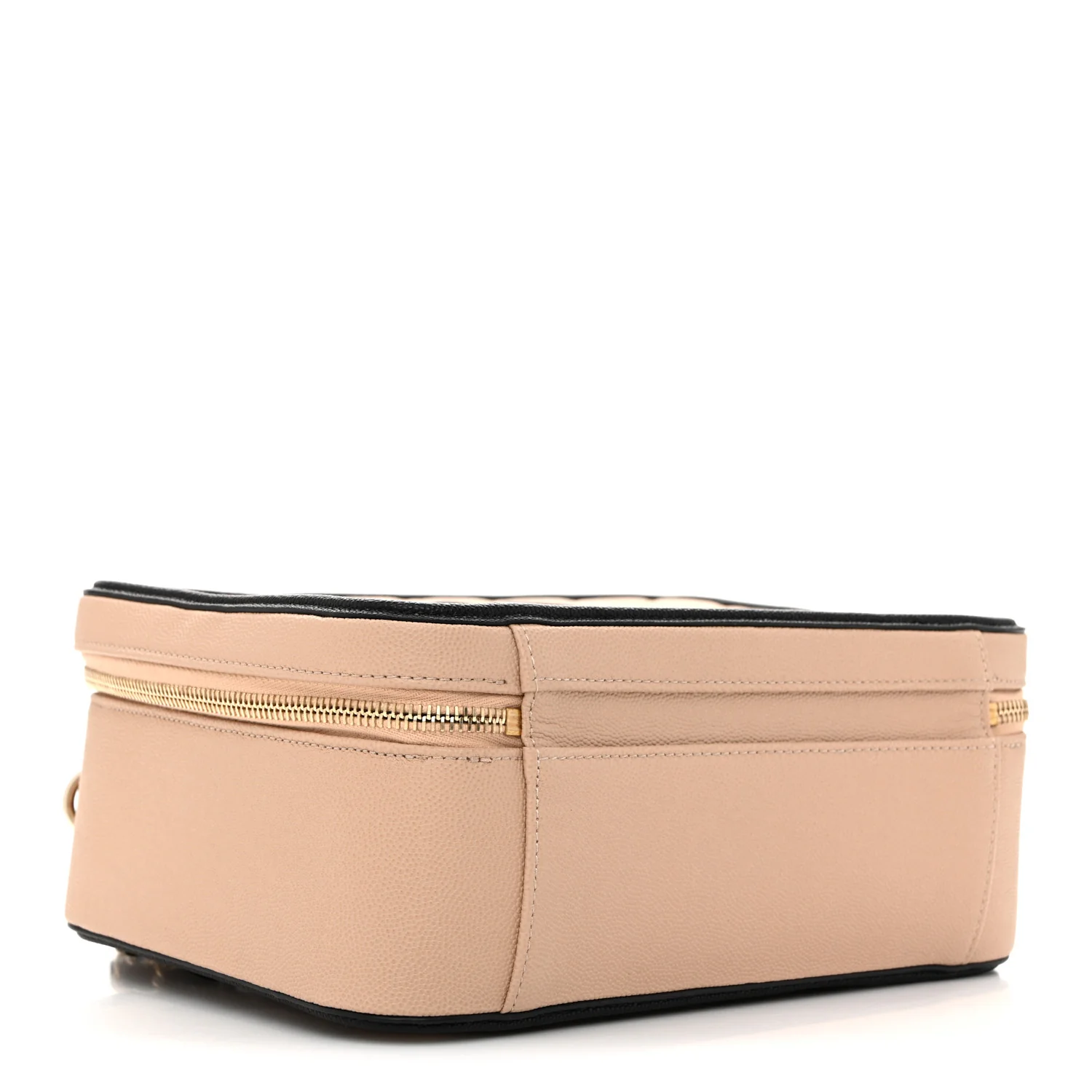 Caviar Quilted Large CC Filigree Vanity Case Beige Black - Top Club