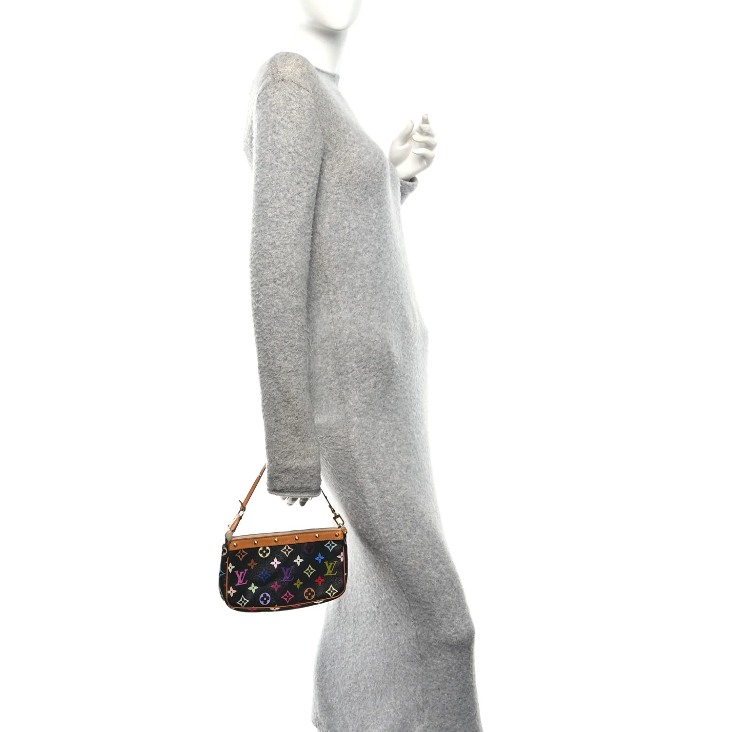 Monogram Multicolor Pochette Accessories Black