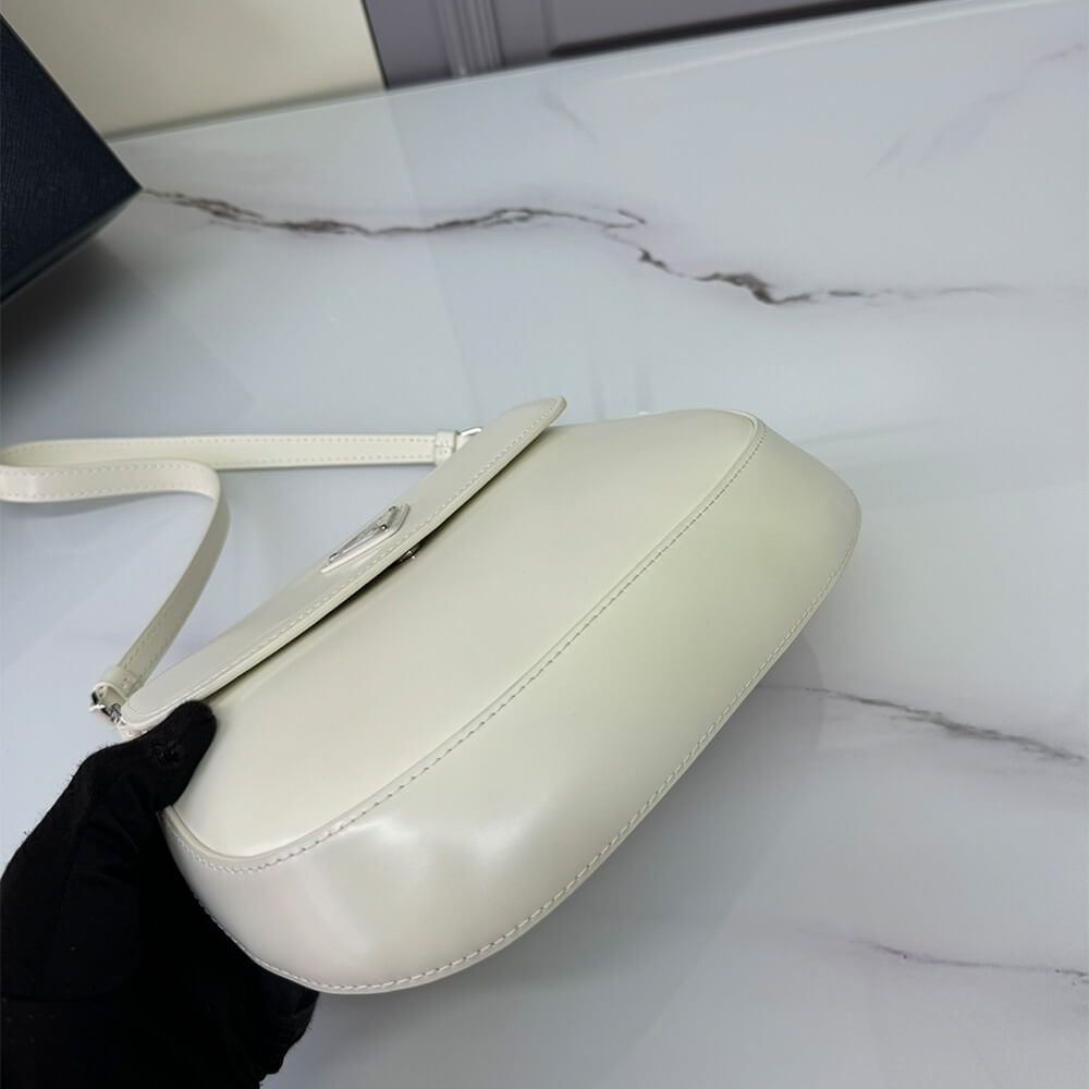 Small Prada Cleo brushed leather shoulder bag with flap - Top Club