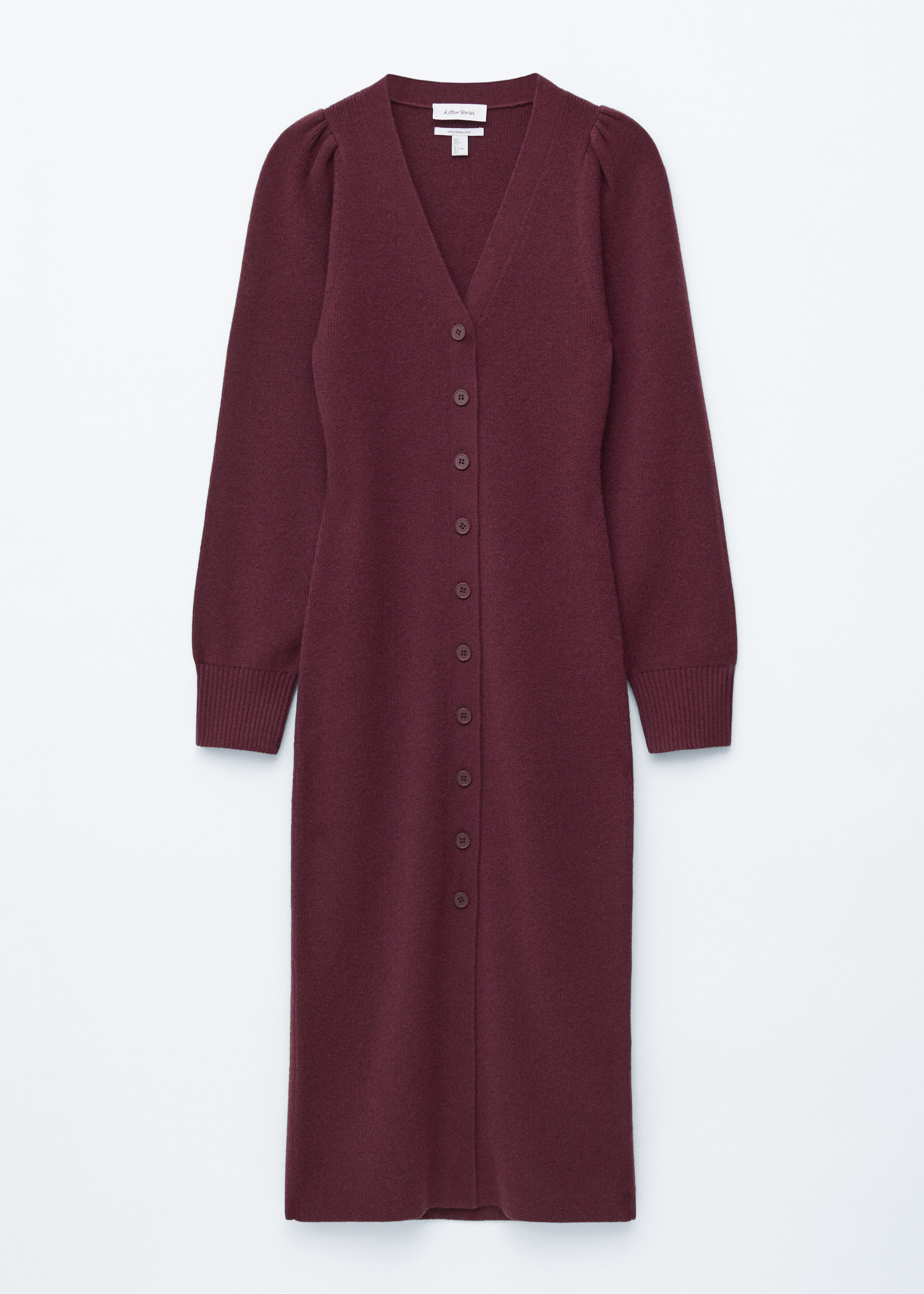 & Other Stories PUFF-SLEEVE WOOL MAXI DRESS