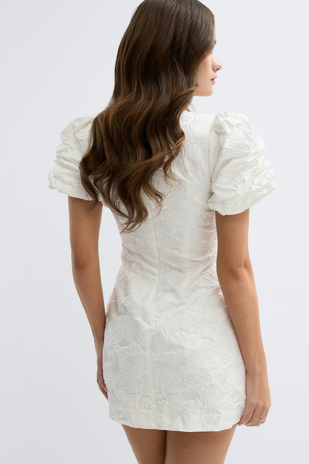 Gina Tricot brocade puffsleeve mini dress