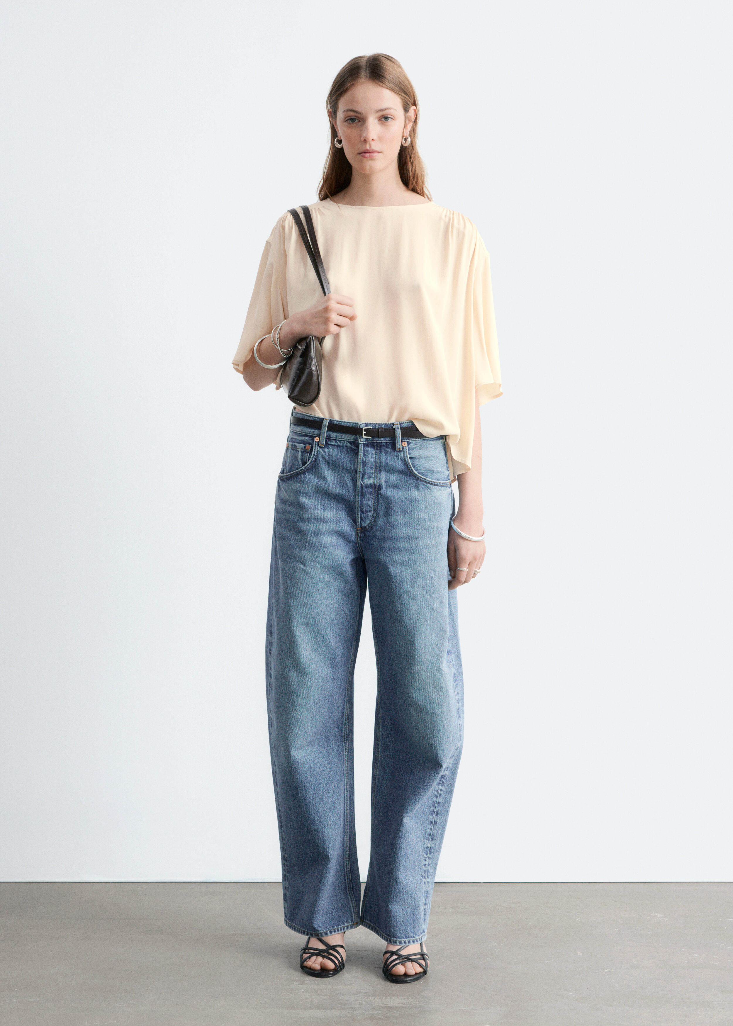 & Other Stories GATHERED CREPE BLOUSE
