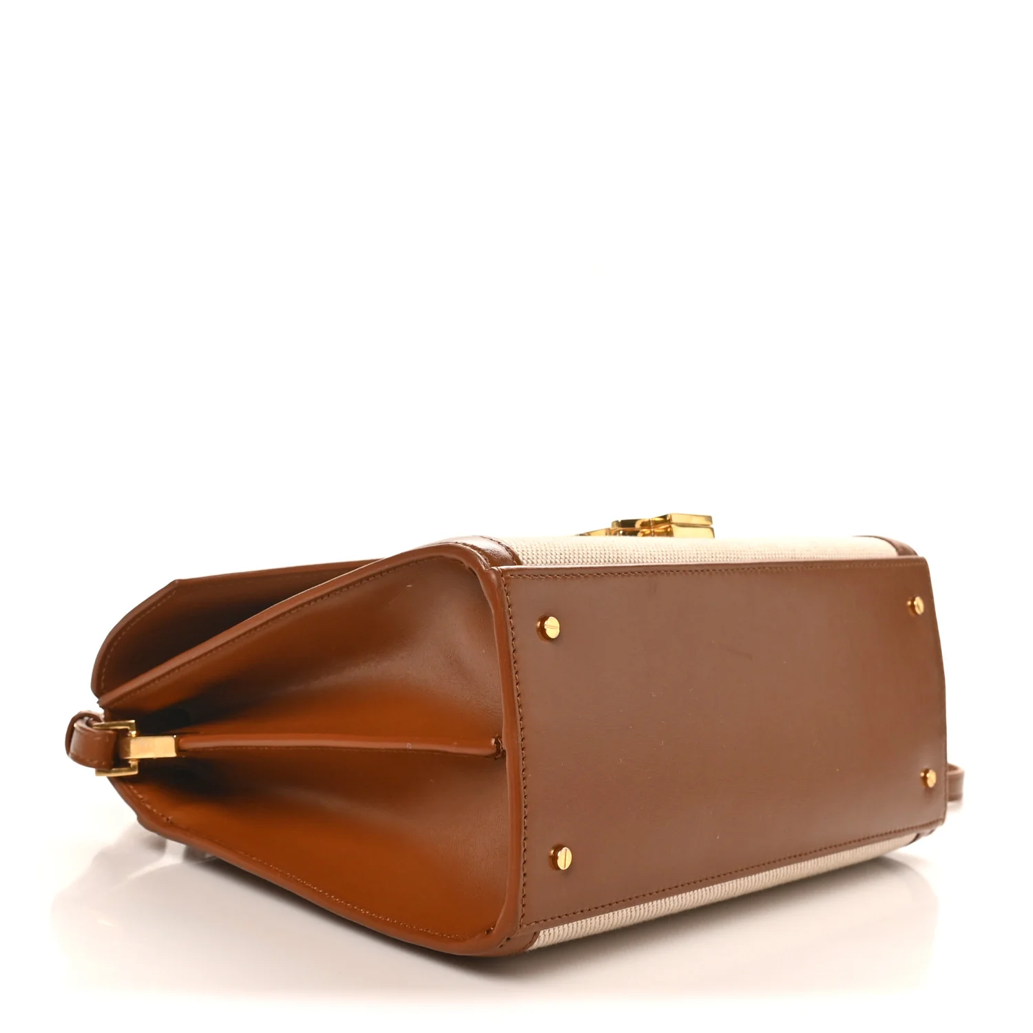 Canvas Calfskin Medium Classic Monogram Cassandra Top Handle Tan Natural - Top Club