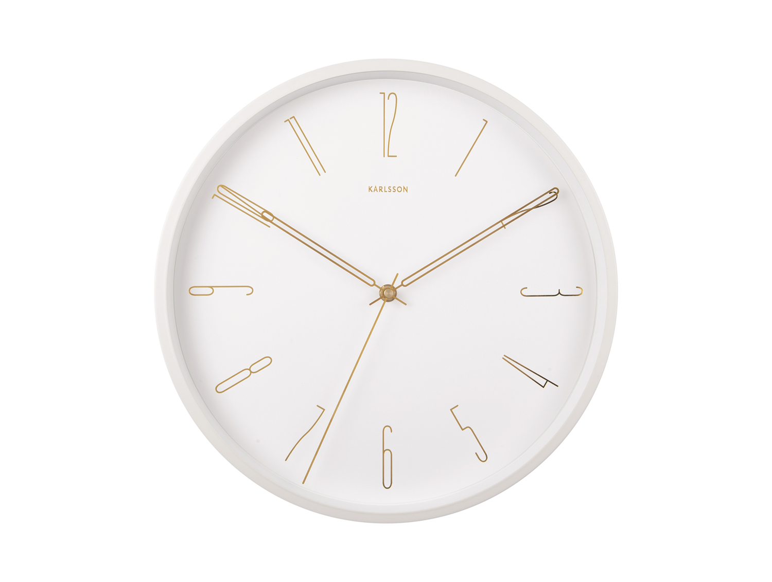 Wall clock Belle Numbers metal white