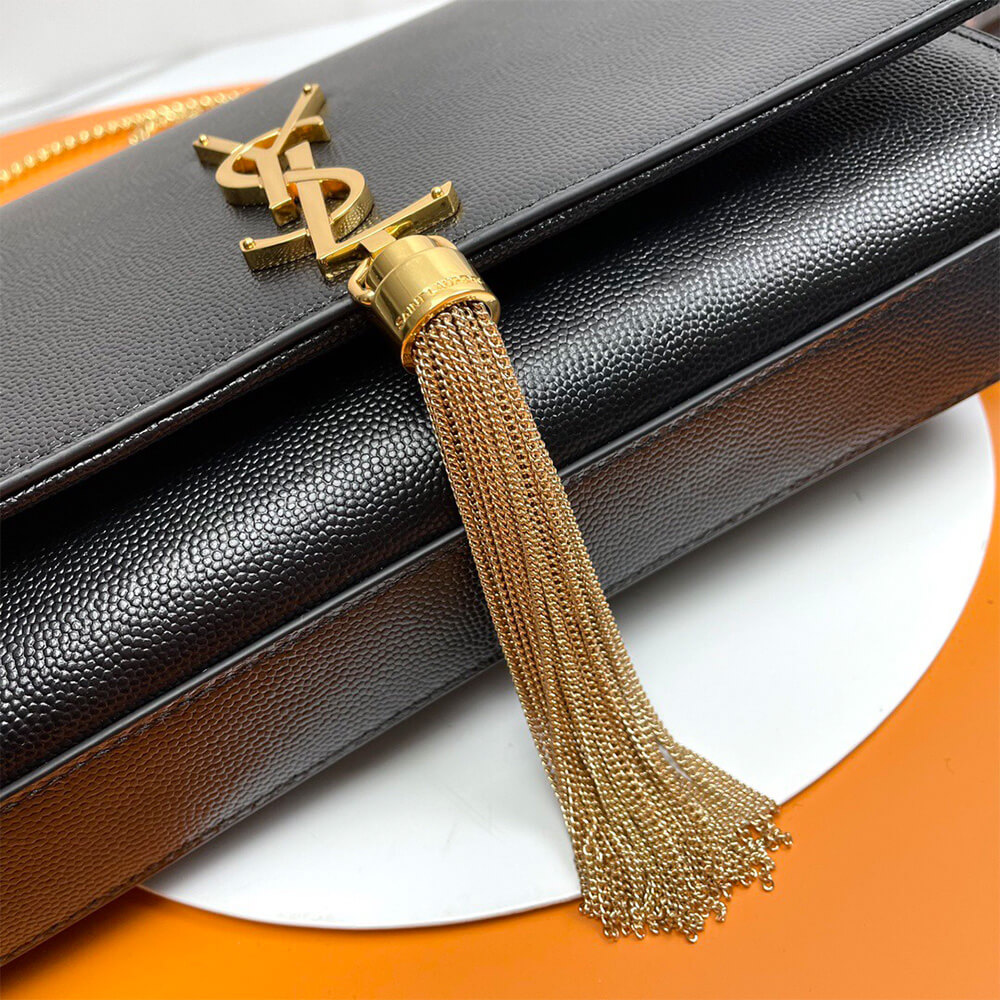 YSL kate medium tassel in grain de poudre embossed leather - Top Club