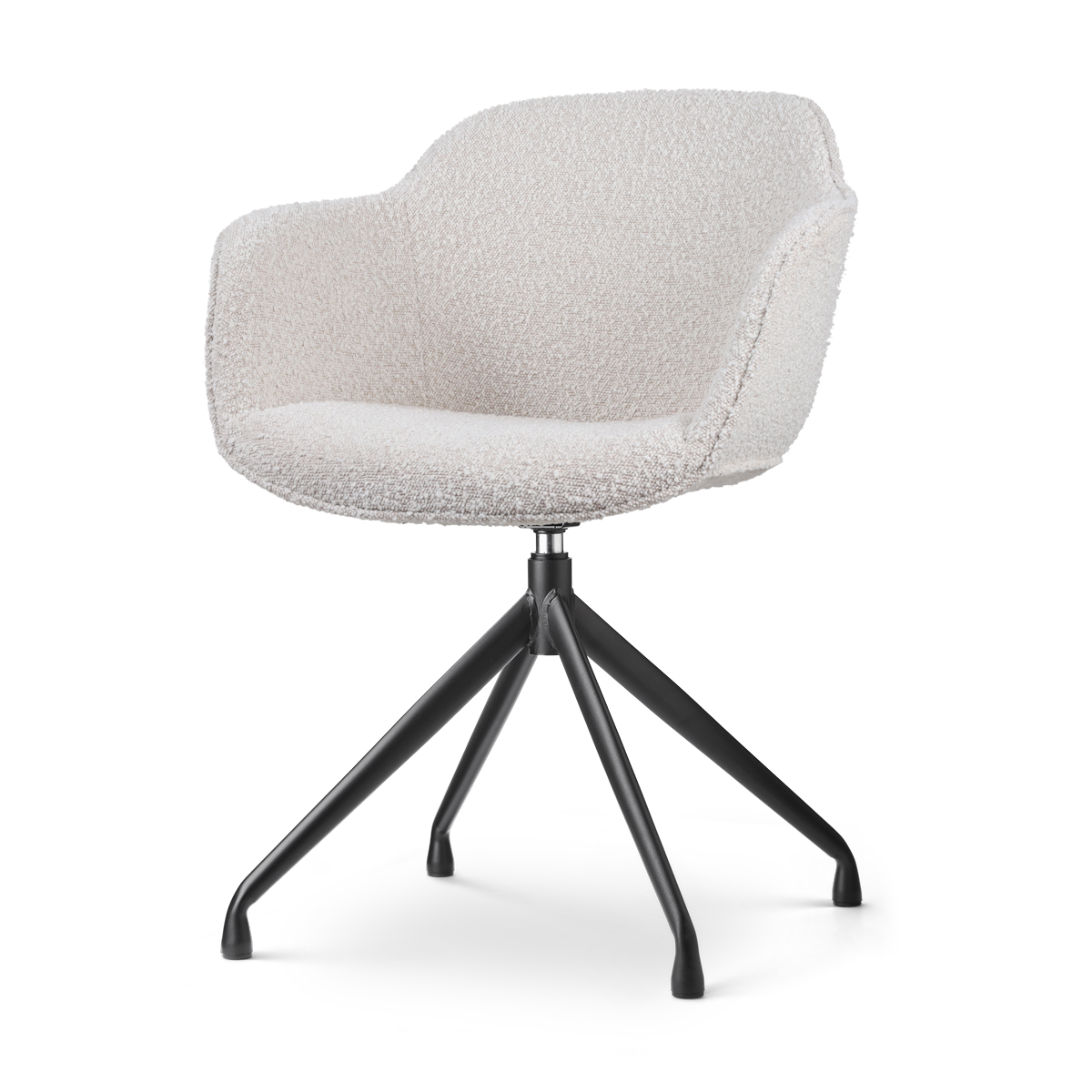 Eetkamerstoel Nola-Mare bouclé beige - zwart onderstel