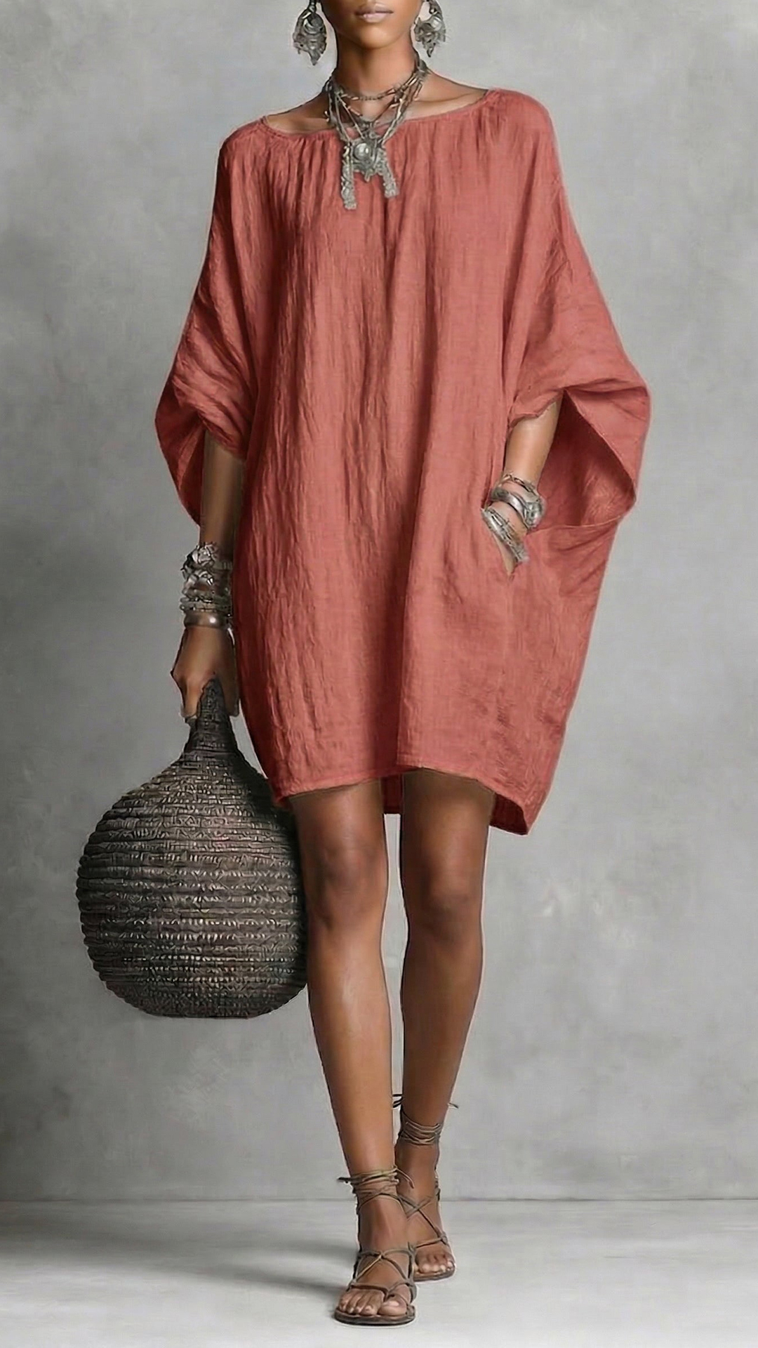 Casual cotton and linen dress - Nordfashionstorm - Women's Clothing, Fashion for You - Nordfashionstorm.com