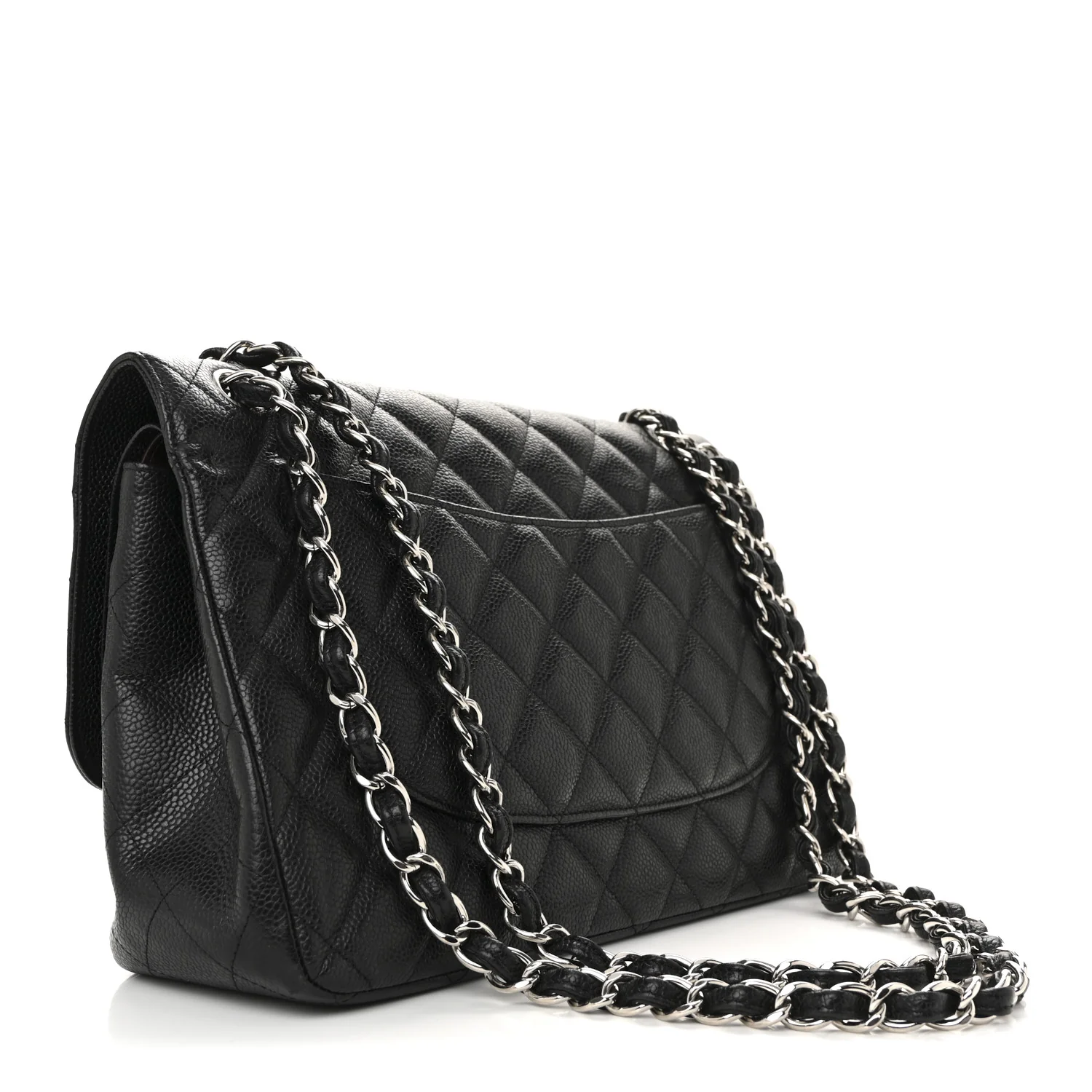 Caviar Quilted Jumbo Double Flap Black - Top Club