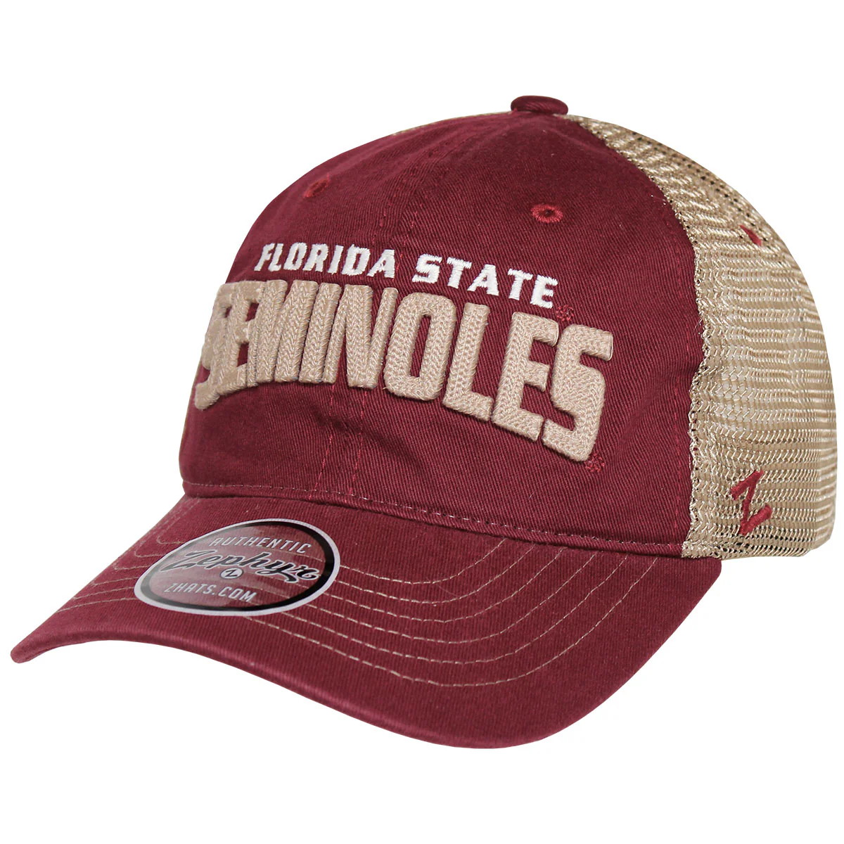Zephyr Florida State Seminoles Adjustable Trucker Cap - Garnet - MoB Apparel