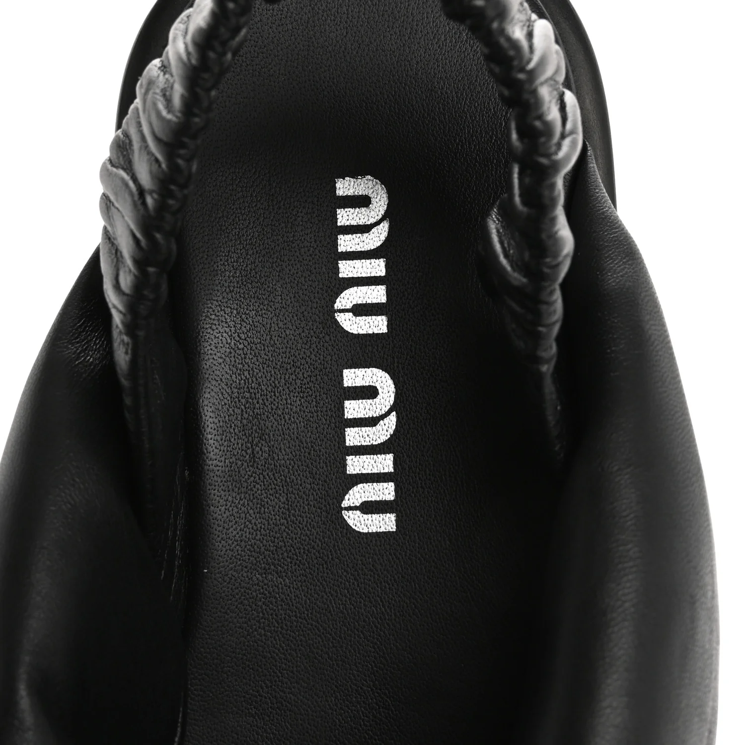 Padded Nappa Flatform Sandals 35 Black - Top Club