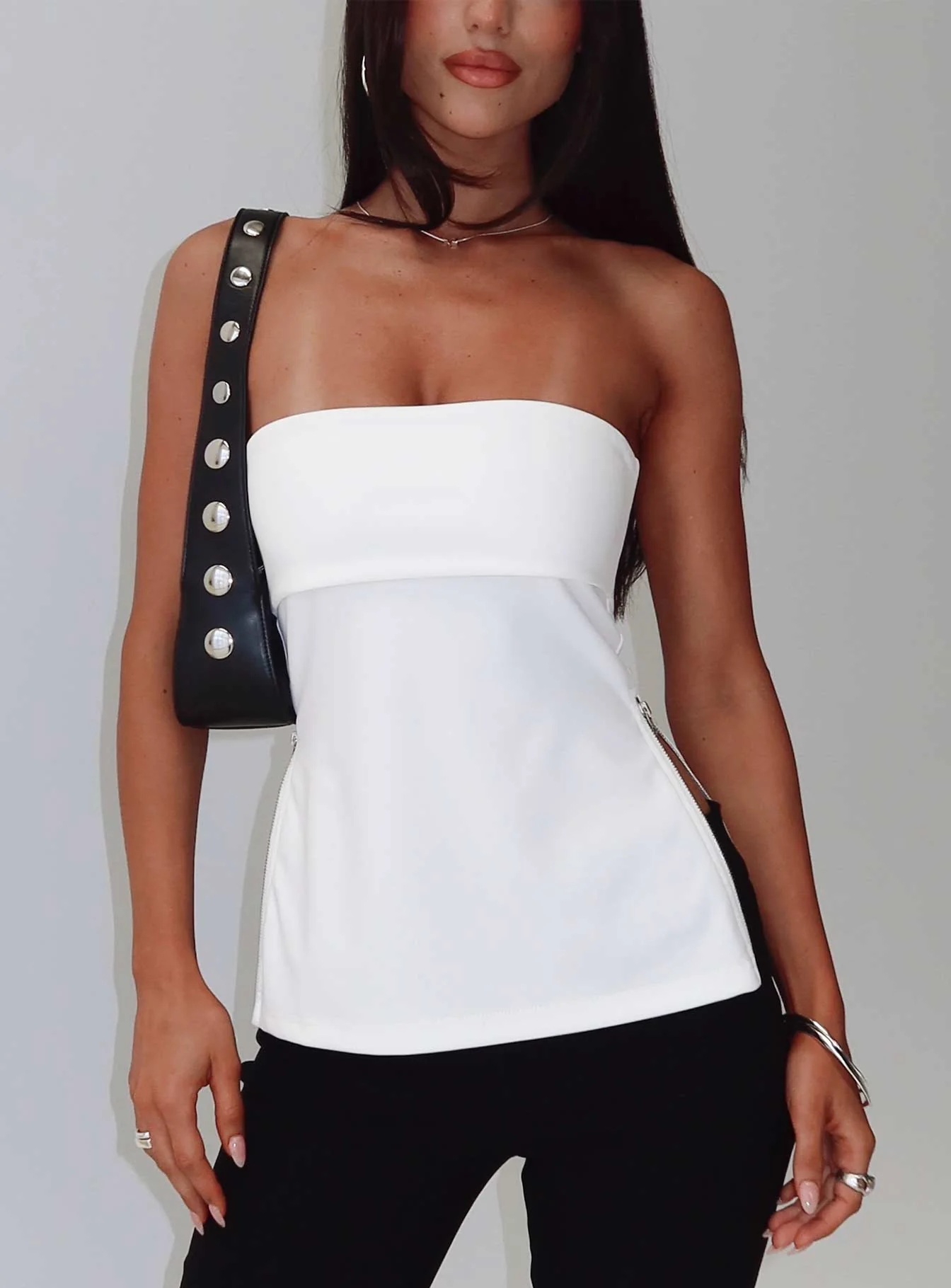 Express Yourself Zip Side Top White