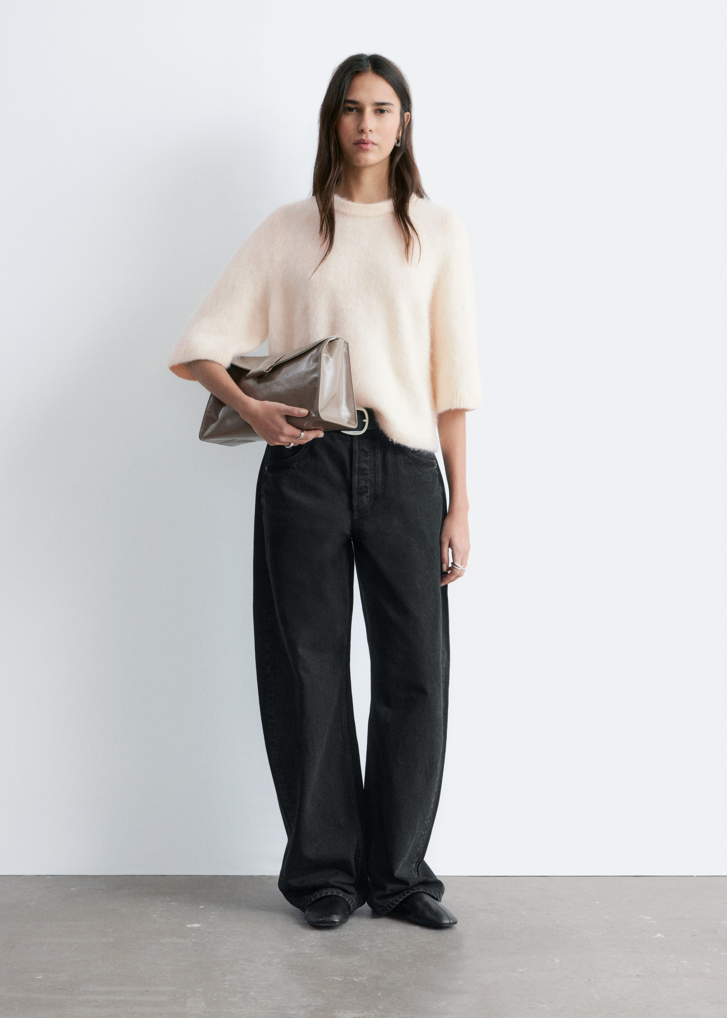 & Other Stories MOHAIR-BLEND KNITTED T-SHIRT