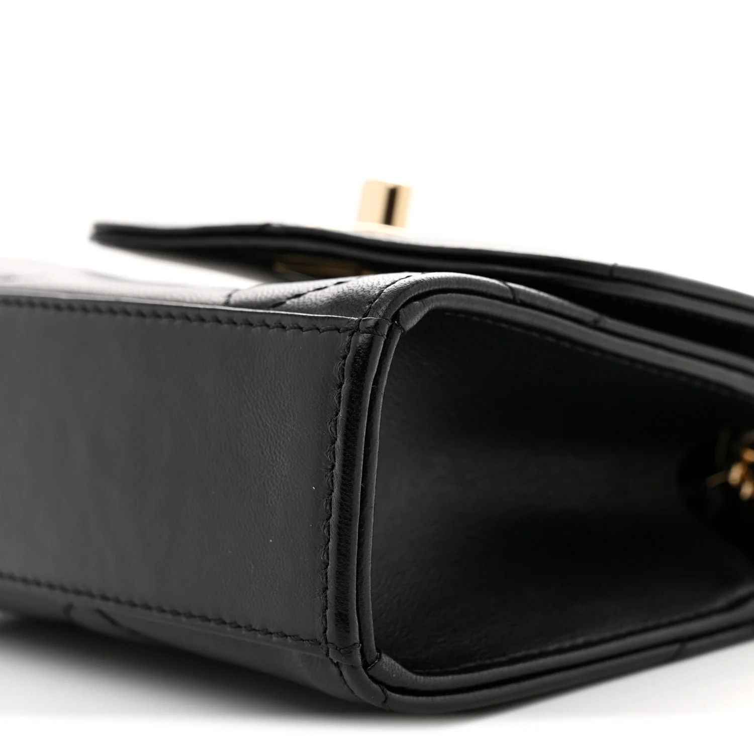 Lambskin Quilted Mini Trendy CC Chain Wallet Black - Top Club