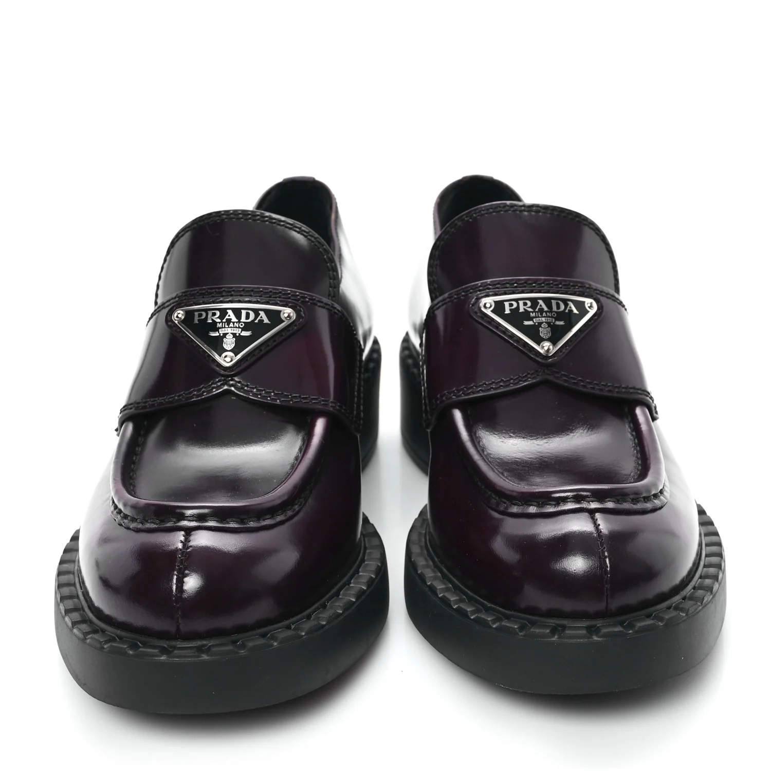 Spazzolato Metal Triangle Logo 50mm Loafers 35 Cordovan - Top Club