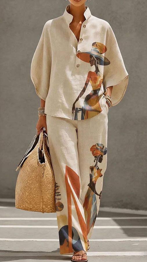Women's Casual Art Print Suit - Nordfashionstorm - Women's Clothing, Fashion for You - Nordfashionstorm.com
