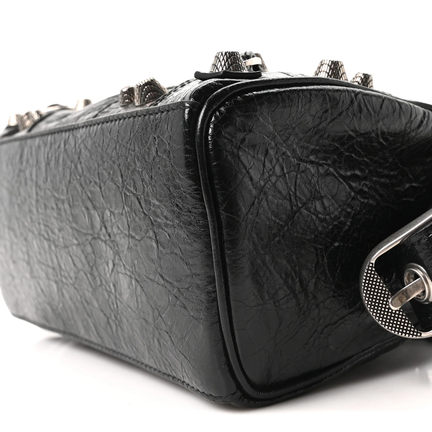 Agneau Arena Mini Le Cagole Duffle Crossbody Bag Black - Top Club