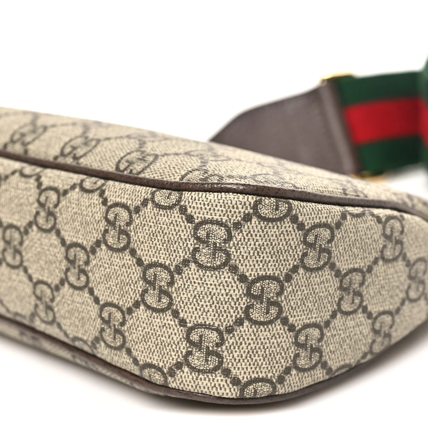 GG Supreme Monogram Textured Dollar Calfskin Web Small Ophidia GG Handbag Beige Ebony New Acero - Top Club