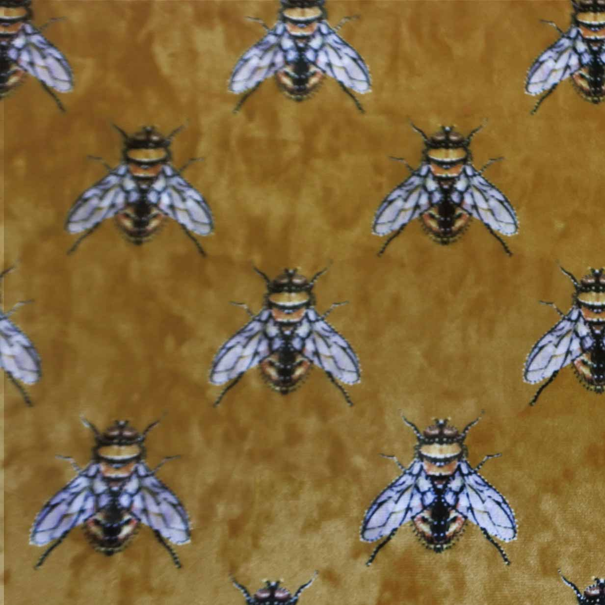 Kussen velvet hommel bijtjes 45 X 45 geel