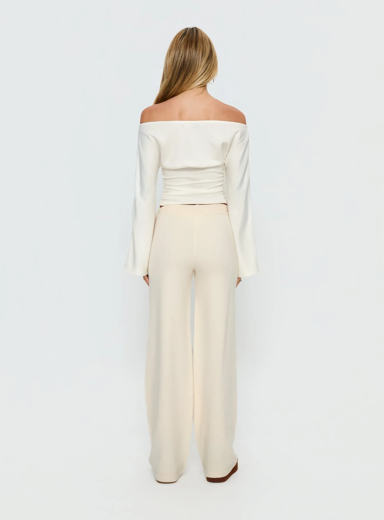 Felisha Low Waist Knit Pants White